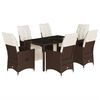 vidaXL 7d&iacute;ln&yacute; zahradn&iacute; bistro set s podu&scaron;kami hněd&yacute; polyratan