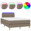 vidaXL Box spring postel s matrac&iacute; a LED taupe 120 x 200 cm textil