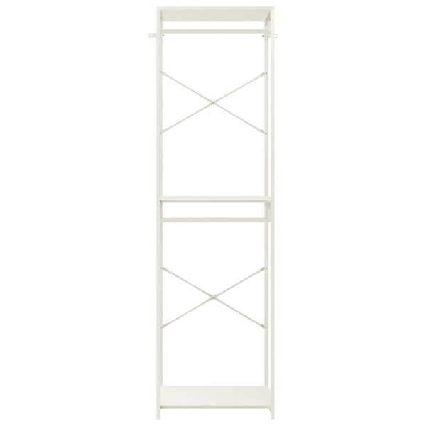 vidaXL &Scaron;atn&iacute; skř&iacute;ň b&iacute;l&aacute; 60 x 40 x 213 cm kov a dřevotř&iacute;ska