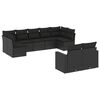 vidaXL 9d&iacute;ln&aacute; zahradn&iacute; sedac&iacute; souprava s podu&scaron;kami čern&aacute; polyratan