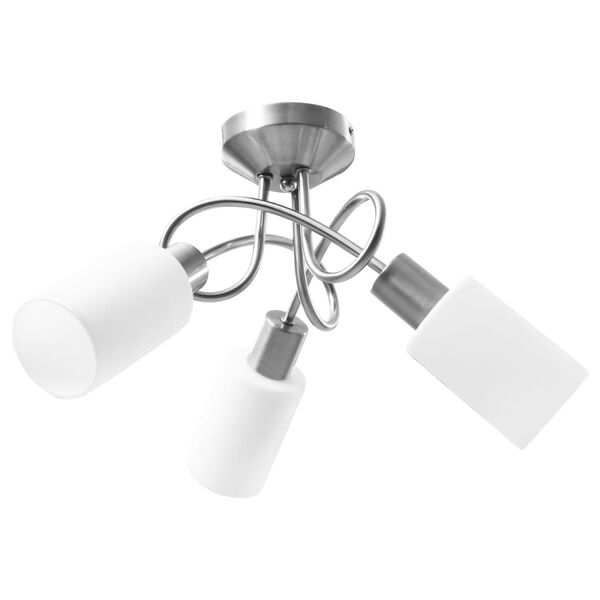 vidaXL Stropní svítidlo keramická stínidla 3 žárovky E14 bílé válce