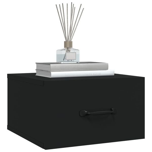 vidaXL Nástěnné noční stolky 2 ks černé 35 x 35 x 20 cm