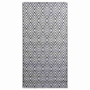 vidaXL Venkovn&iacute; koberec ARAKIL b&iacute;l&yacute; a čern&yacute; 160 x 230 cm PP