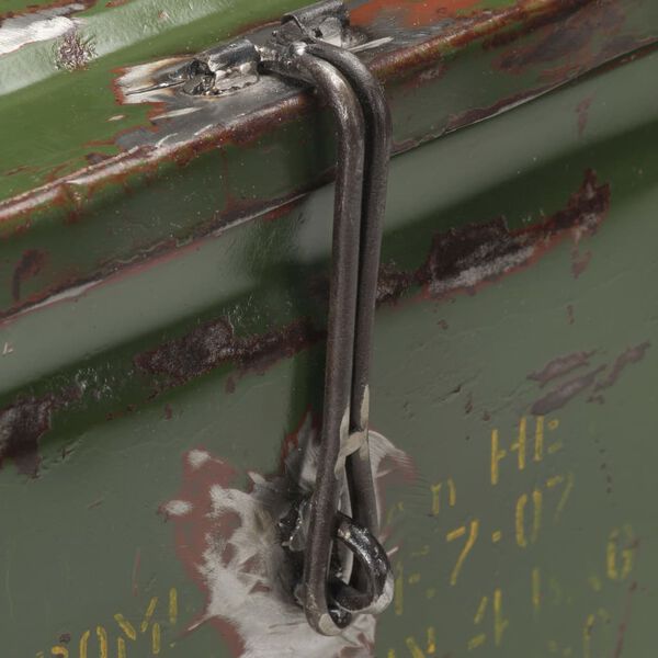 vidaXL &Uacute;ložn&aacute; truhla vojensk&yacute; styl 68 x 24 x 66 cm železo