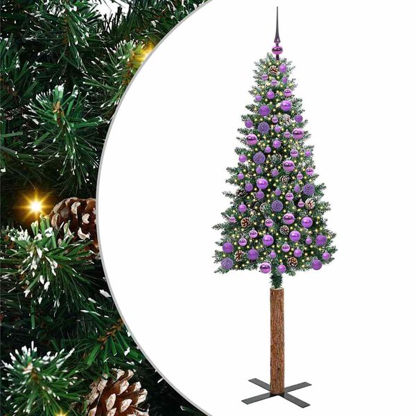 vidaXL &Uacute;zk&yacute; v&aacute;nočn&iacute; stromeček s 300 LED diodami Zelen&aacute; 180 cm