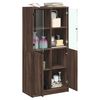 vidaXL Highboard s dv&iacute;řky hněd&yacute; dub 68 x 37 x 142 cm kompozitn&iacute; dřevo