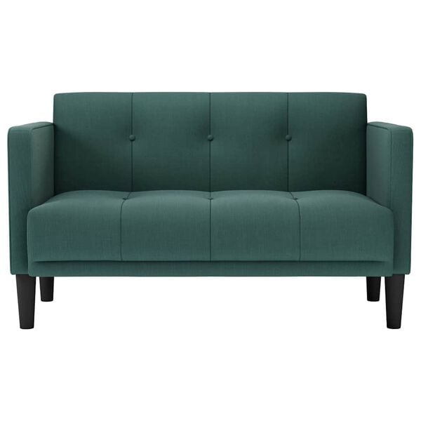 vidaXL Loveseat Sofa tmavě zelená 111 cm textil