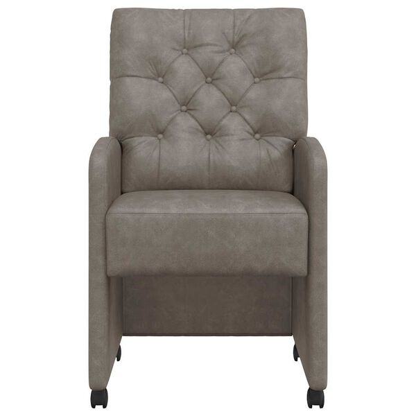 vidaXL Jídelní židle na kolečkách s koly 2 pcs Šedá 58 x 67 x 97 cm