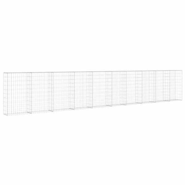 vidaXL Gabionov&aacute; zeď s v&iacute;ky z pozinkovan&eacute; oceli 600 x 30 x 100 cm