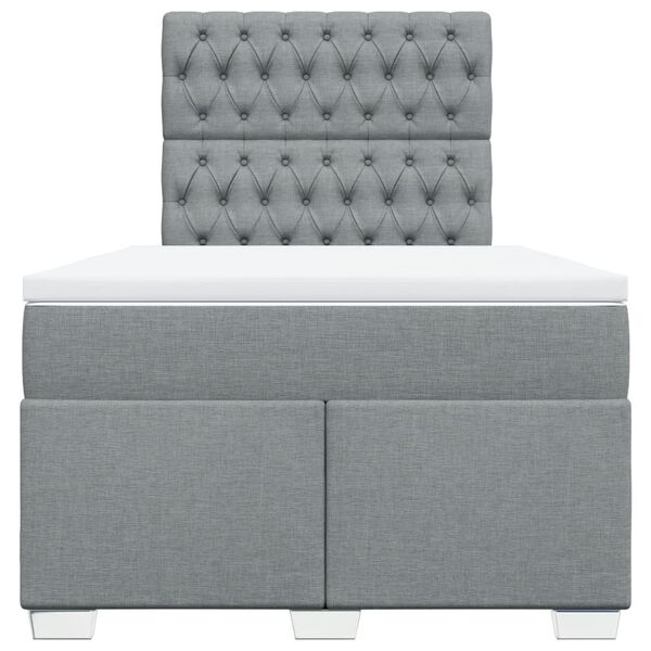 vidaXL Box spring postel s matrac&iacute; světle &scaron;ed&aacute; 120 x 200 cm textil