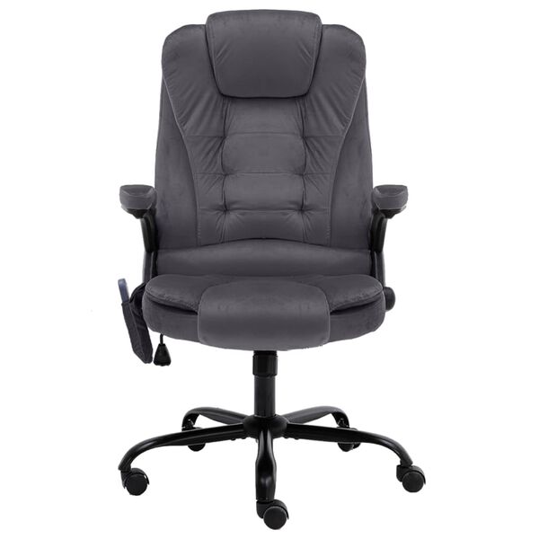 vidaXL Mas&aacute;žn&iacute; kancel&aacute;řsk&aacute; židle tmavě &scaron;ed&aacute; samet