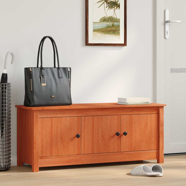 vidaXL Skř&iacute;ň na obuv Voskově Hněd&aacute; 110 x 38 x 45,5 cm Masivn&iacute; borovice