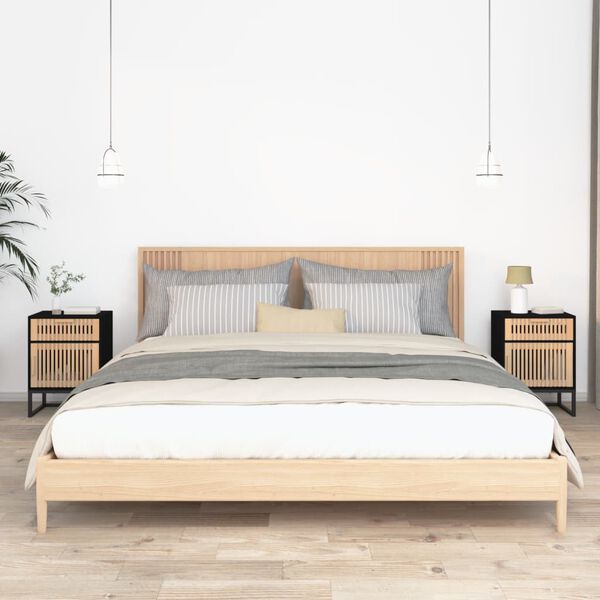 vidaXL Noční stolky 2 ks černé 40x30x55,5 cm kompozitní dřevo a železo