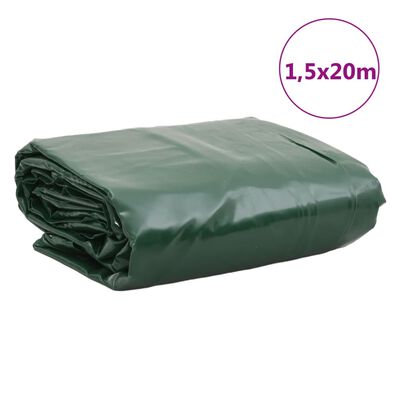 vidaXL Plachta zelená 1,5 x 20 m 650 g/m²