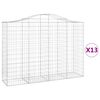 vidaXL Klenut&eacute; gabionov&eacute; ko&scaron;e 13ks 200x50x140/160cm pozinkovan&eacute; železo