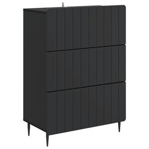 vidaXL Skř&iacute;ň se z&aacute;suvkami 66 x 34,5 x 92 cm Kompozitn&iacute; dřevo Čern&aacute;