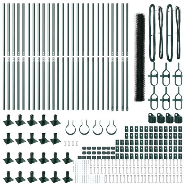 vidaXL Plotov&yacute; sloupek. Zelen&aacute; 50 x 1,6 m (36 mm pletivo) Ocel a PVC
