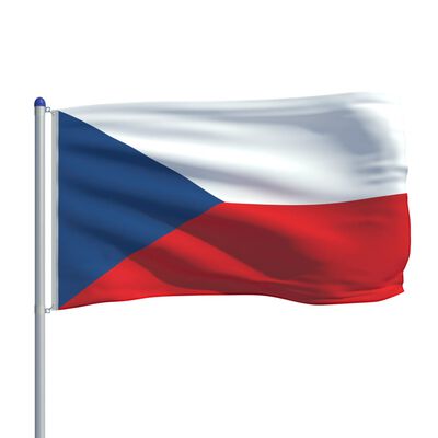 vidaXL Česká vlajka a stožár hliník 6 m