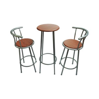 Barový / disco / jídelní / snídaňový set, stůl a židle s ocelovými rámy