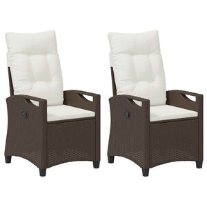 vidaXL Zahradn&iacute; křeslo 2 pcs Hněd&aacute; a kr&eacute;mov&aacute; 56 x 60 x 112 cm