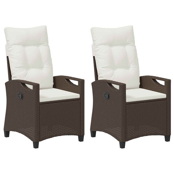 vidaXL Zahradn&iacute; křeslo 2 pcs Hněd&aacute; a kr&eacute;mov&aacute; 56 x 60 x 112 cm