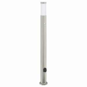 vidaXL Sloupkov&eacute; sv&iacute;tidlo se senzorem a z&aacute;suvkou 110 cm nerezov&aacute; ocel IP44