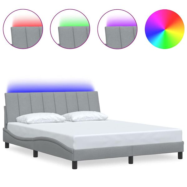 vidaXL R&aacute;m postele bez matrace Hanko světle &scaron;ed&yacute; 160 x 200 cm textil