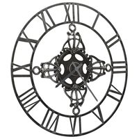 vidaXL Nástěnné hodiny stříbrné 78 cm kov