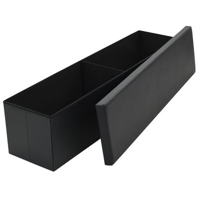 vidaXL Skládací úložná lavice z umělé kůže 150 x 38 x 38 cm černá