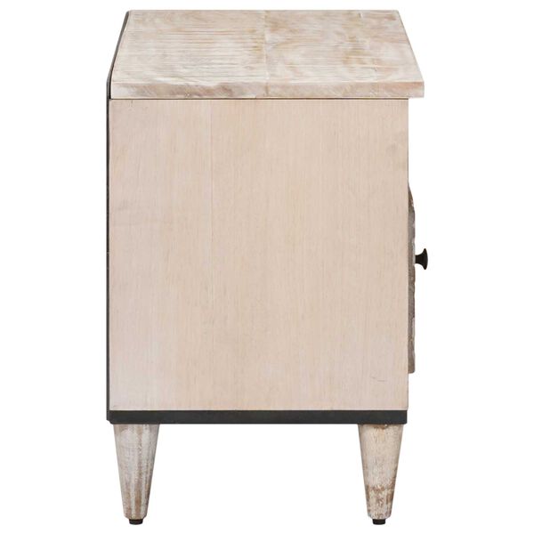 vidaXL Televizn&iacute; skř&iacute;ň B&iacute;l&aacute; 80 x 33,5 x 46 cm Masivn&iacute; mangov&eacute; dřevo