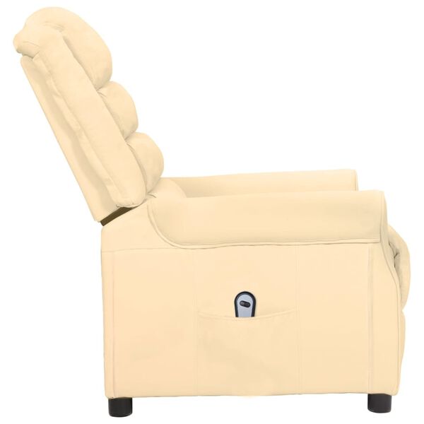 vidaXL Elektrick&eacute; polohovac&iacute; křeslo kr&eacute;mov&eacute; uměl&aacute; kůže