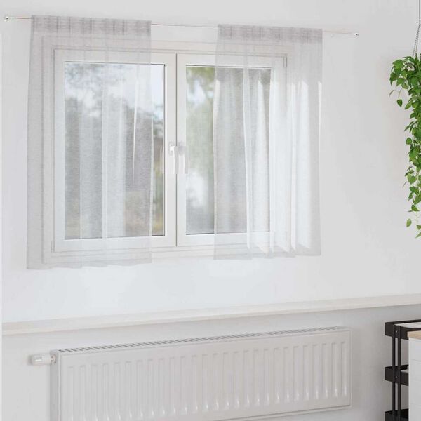 vidaXL Voile Záclona 2 pcs Světle šedá 140 x 140 cm Polyester