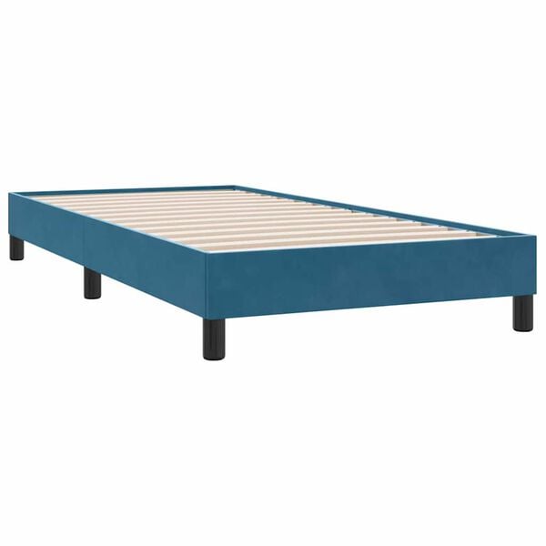 vidaXL Postel Box Spring bez matrace tmavě modrá 100x210 cm samet