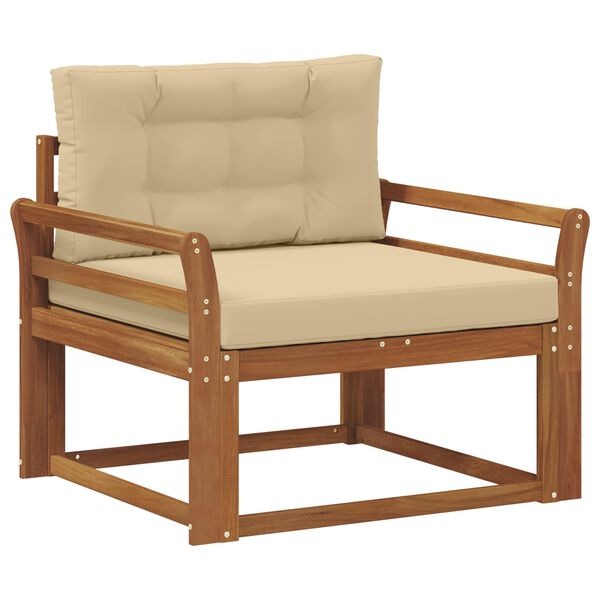 vidaXL Venkovn&iacute; středn&iacute; pohovka Masivn&iacute; ak&aacute;tov&eacute; dřevo Př&iacute;rodn&iacute;