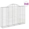 vidaXL Klenut&eacute; gabionov&eacute; ko&scaron;e 18ks 200x30x140/160cm pozinkovan&eacute; železo