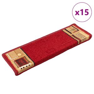 vidaXL Samolep&iacute;c&iacute; n&aacute;&scaron;lapy na schody 15 ks 65x21x4 cm červen&eacute;