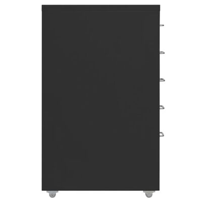 vidaXL Mobilní kartotéka černá 28 x 41 x 69 cm kov