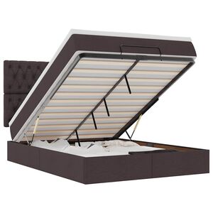 vidaXL Osmansk&yacute; r&aacute;m postele s matrac&iacute; tmavě &scaron;ed&aacute; 140x200cm textil