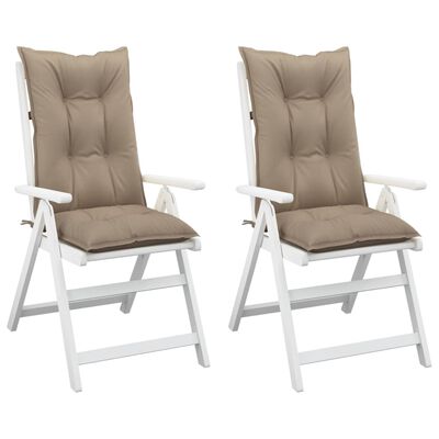 vidaXL Podušky na židli vysoké opěradlo 2 ks taupe 120x50x7 cm textil