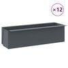 vidaXL Květinov&eacute; truhl&iacute;ky na europalety 12 ks &scaron;ed&eacute; 36x13,5x9,5 cm PP