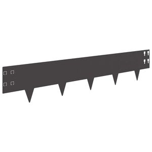 vidaXL Okraj tr&aacute;vn&iacute;ku 10 pcs 100 x 20 cm Ocel Čern&aacute;