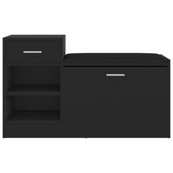 vidaXL Lavice s botn&iacute;kem čern&aacute; 94,5 x 31 x 57 cm kompozitn&iacute; dřevo