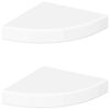 vidaXL Plovouc&iacute; rohov&eacute; police 2 ks, vysoce leskl&eacute; b&iacute;l&eacute;, 25 x 25 x 3,8 cm, MDF