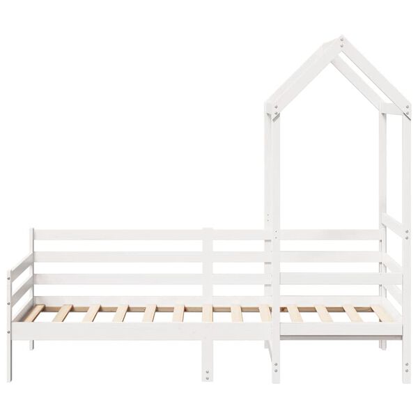 vidaXL V&aacute;lenda se střechou b&iacute;l&aacute; 80 x 200 cm masivn&iacute; borov&eacute; dřevo