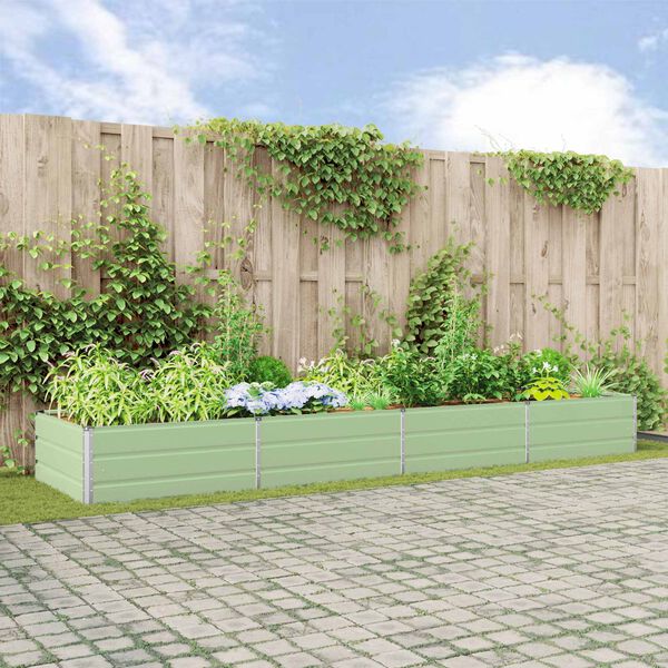 vidaXL Truhl&iacute;k Pastelově zelen&aacute; 195 x 100 x 45 cm Pozinkovan&aacute; ocel