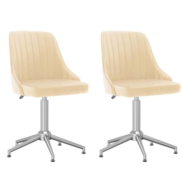 vidaXL Otočn&eacute; j&iacute;deln&iacute; židle 2 ks kr&eacute;mov&eacute; samet