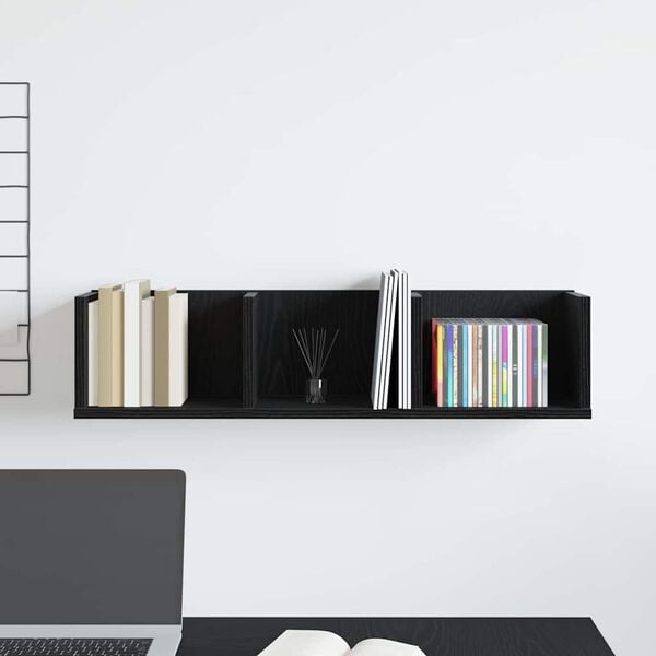 vidaXL N&aacute;stěnn&aacute; polička Čern&yacute; dub 75 x 18 x 18 cm kompozitn&iacute; dřevo