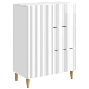 vidaXL Serv&iacute;rovac&iacute; skř&iacute;ň B&iacute;l&aacute; s vysok&yacute;m leskem 66 x 34,5 x 90 cm