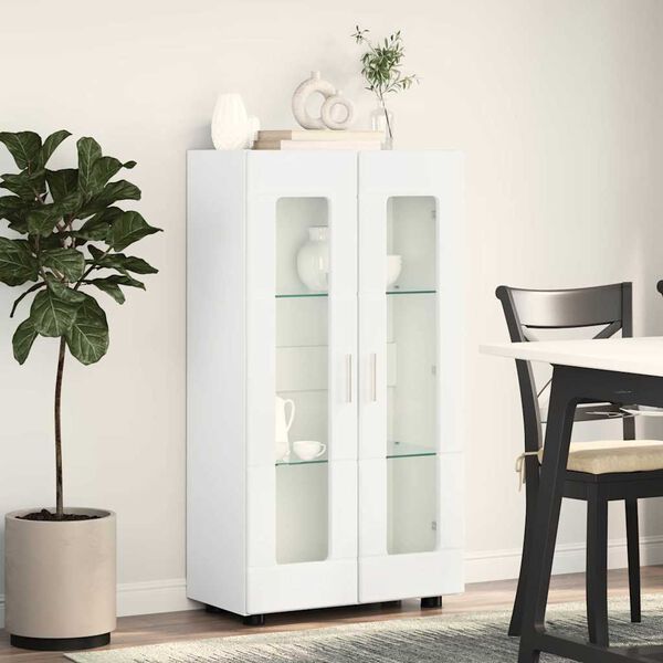 vidaXL Serv&iacute;rovac&iacute; skř&iacute;ň B&iacute;l&aacute; 55,5 x 29 x 100 cm kompozitn&iacute; dřevo