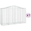 vidaXL Klenut&eacute; gabionov&eacute; ko&scaron;e 7 ks 200x50x120/140cm pozinkovan&eacute; železo